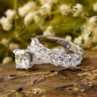 Sparkling White Princess Cut CZ Stone ring