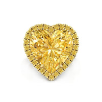 Yellow Heart Cut CZ Stone Halo Party Wear Or Engagement Ring For Women