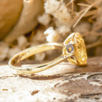 3-Prong Set Yellow Heart Cut CZ Stone Solitaire Engagement Wedding Ring