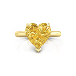 3-Prong Set Yellow Heart Cut CZ Stone Solitaire Engagement Wedding Ring