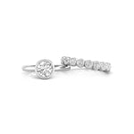 Bezel Set Round Cut Moissanite With Eternity Band Ring Set For Her