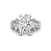 14x12 MM Oval Or Marquise Cut White CZ Stone Women's Wedding Anniversary Gift Ring