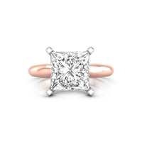 Two-Tone Princess Cut Moissanite Ring
