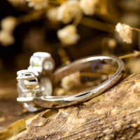 Wedding Ring Round & Baguette CZ