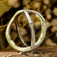 Criss Cross Wedding Engagement Ring For Women