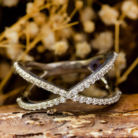 Criss Cross Wedding Engagement Ring For Women