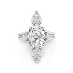 Cushion Cut Or Pear Cut CZ Five Stone Split Shank Wedding Anniversary Gift Ring