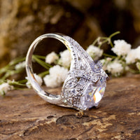 Vintage-Style Moissanite Ring Old European Cut