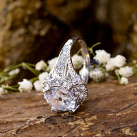 Vintage-Style Moissanite Ring Old European Cut