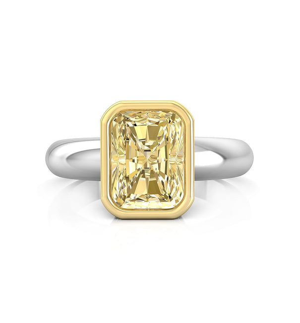 Gorgeous Radiant Cut Yellow CZ Stone Classic Engagement Ring