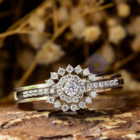 Round Moissanite Bridal Ring Set Enhancer