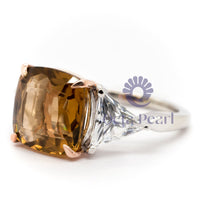 Citrine Tri-Stone Engagement Ring