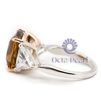 Citrine Tri-Stone Engagement Ring