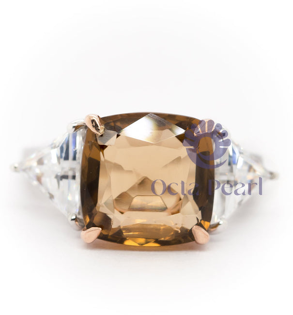 Citrine Tri-Stone Engagement Ring