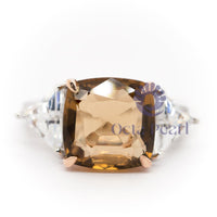 Citrine Tri-Stone Engagement Ring