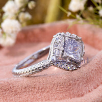 Princess-Cut Engagement Ring With Engrave Shank