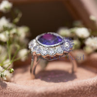 Cushion Bezel Set Halo CZ Engagement Ring