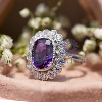 Cushion Bezel Set Halo CZ Engagement Ring