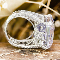 Purple Emerald-Cut Cocktail Party Ring