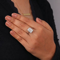 Radiant Moissanite Bezel Set Solitaire Wedding Ring - alternate view