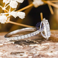 Radiant Cut Moissanite Engagement Ring With Halo