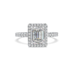 Radiant Cut Moissanite Engagement Ring With Halo