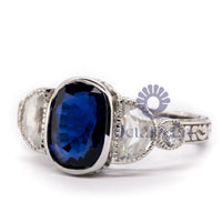 Five Stone Art Deco Ring With Oval CZ Stone