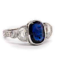 Five Stone Art Deco Ring With Oval CZ Stone