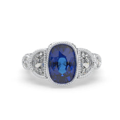 Five Stone Art Deco Ring With Oval CZ Stone