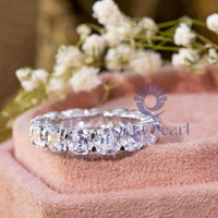 Eternity Wedding Band With Cushion Cut CZ Stone