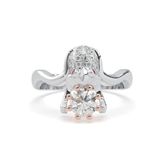 Round Cut CZ Stone Frog Ring For Birthday Gift