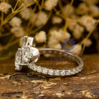 Round Moissanite Three Stone Ring For Birthday Gift