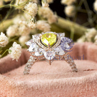 925 Silver Yellow CZ Cocktail Ring For Women