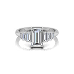 5-Stone Wedding Ring in Emerald-Cut CZ