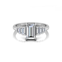 5-Stone Wedding Ring in Emerald-Cut CZ