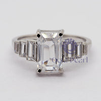 5-Stone Wedding Ring in Emerald-Cut CZ