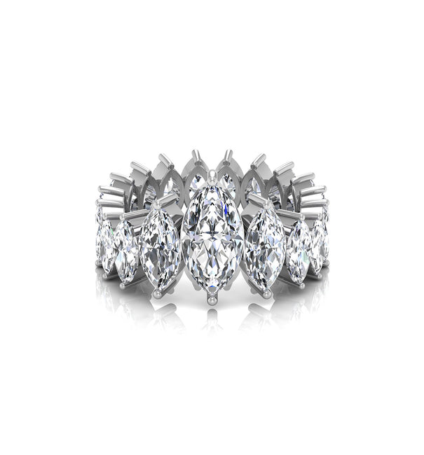 Marquise-Cut CZ Eternity Wedding Band