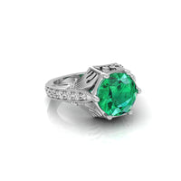 Green CZ Edwardian Birth-Stone Ring