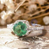 Green CZ Edwardian Birth-Stone Ring