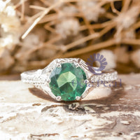 Green CZ Edwardian Birth-Stone Ring