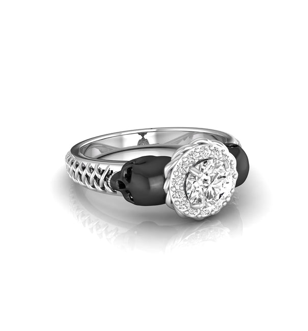 Halo Braided Shank Moissanite Ring