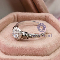 Halo Braided Shank Moissanite Ring