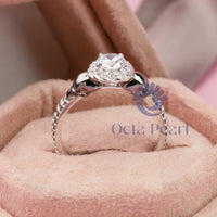 Halo Braided Shank Moissanite Ring