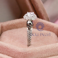 Halo Braided Shank Moissanite Ring