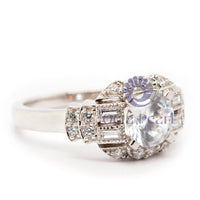 Round And Baguette Cut CZ Stone Edwardian Ring