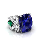 Cushion Cut Blue CZ Stone Women's Party Wear Ring