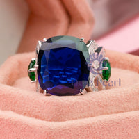 Cushion Cut Blue CZ Stone Women's Party Wear Ring