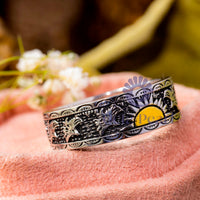 Wild Sunrise And Eagle Bird Inspire Wedding band