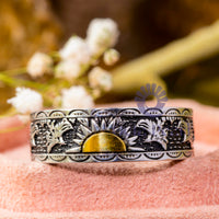 Wild Sunrise And Eagle Bird Inspire Wedding band