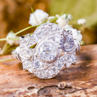 Old European Cut Moissanite Milgrain Edwardian Ring